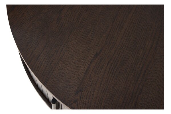 Kulatý konferenční stolek v dekoru dubu v tmavě přírodní barvě ø 85 cm Meta – Unique Furniture