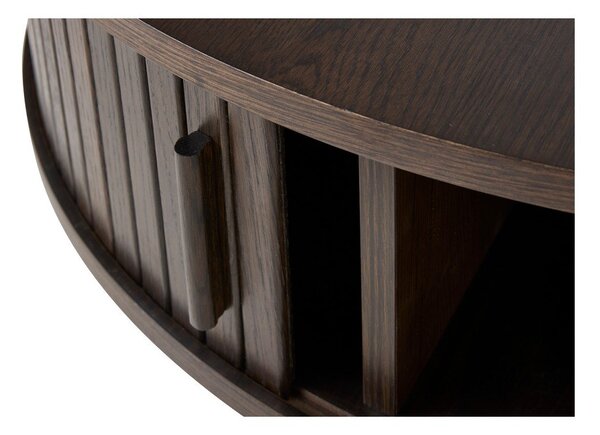 Kulatý konferenční stolek v dekoru dubu v tmavě přírodní barvě ø 85 cm Meta – Unique Furniture