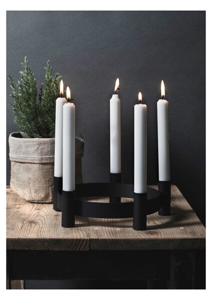 Kovový svícen na pět svíček Lycke Black 24 cm Storefactory Scandinavia