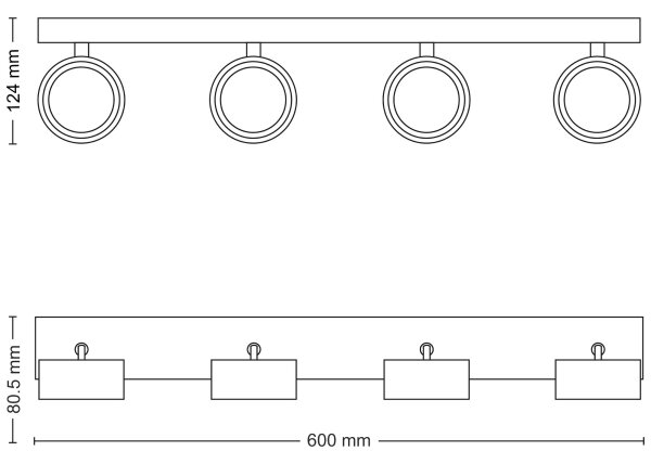 Philips - LED Bodové svítidlo BRACIA 4xLED/5,5W/230V černá