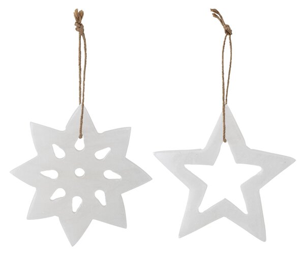 Vánoční ozdoby Alabaster White - set 2 ks Bloomingville
