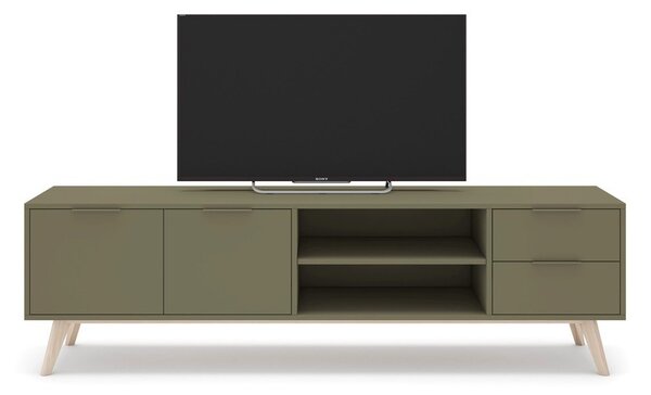 Zelený matný TV stolek 180x53x40 cm Campus – Marckeric