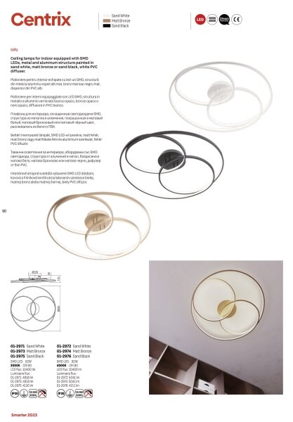 Redo 01-2973 - LED Stropní svítidlo CENTRIX LED/92W/230V bronzová