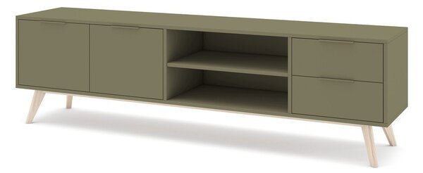Zelený matný TV stolek 180x53x40 cm Campus – Marckeric