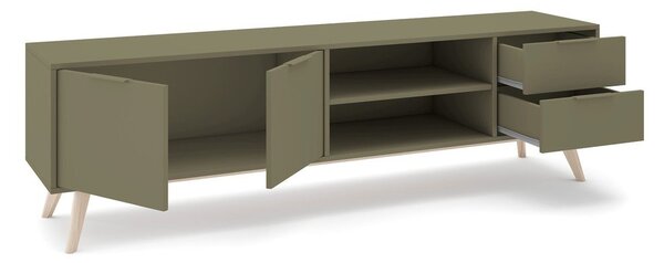 Zelený matný TV stolek 180x53x40 cm Campus – Marckeric