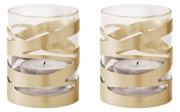 Svícny Tangle Brushed Brass - set 2 ks Stelton