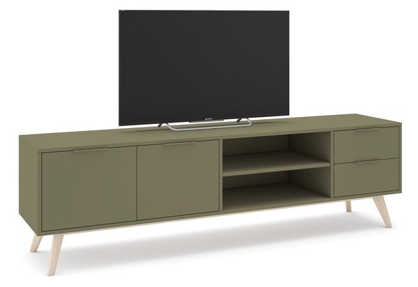 Zelený matný TV stolek 180x53x40 cm Campus – Marckeric