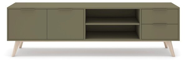 Zelený matný TV stolek 180x53x40 cm Campus – Marckeric