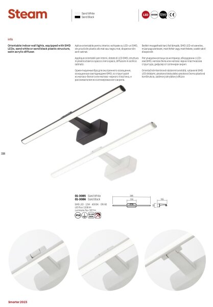 Redo 01-3085 - LED Obrazové svítidlo STEAM LED/12W/230V 59,5 cm bílá