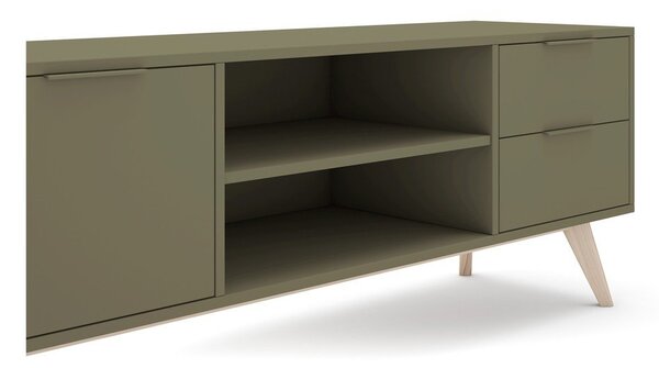 Zelený matný TV stolek 180x53x40 cm Campus – Marckeric