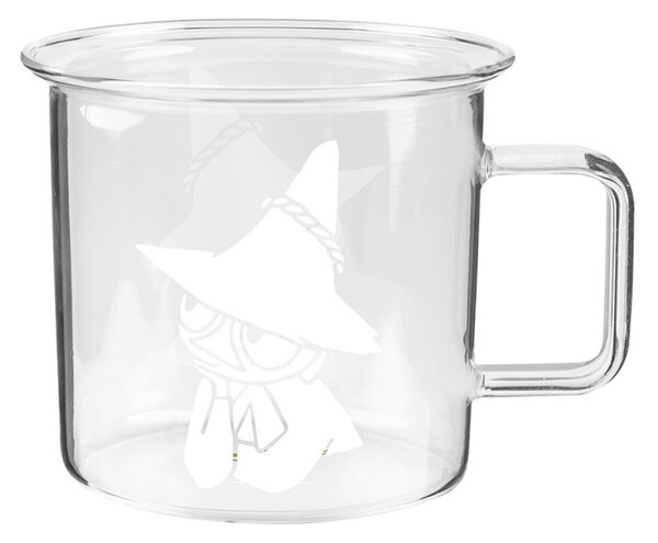 Muurla Skleněný hrnek Snufkin 0,35l, bílo-čirý