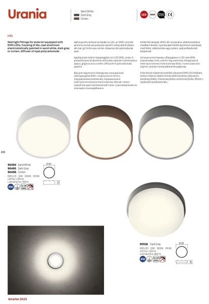 Redo 90516 - LED Venkovní stropní svítidlo URANIA LED/10W/230V IP65 antracit
