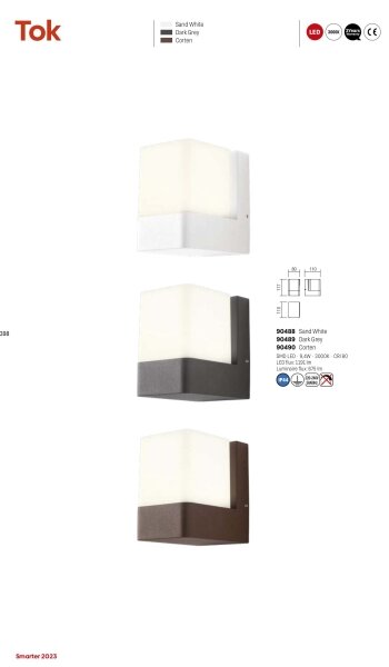 Redo 90489 - LED Venkovní nástěnné svítidlo TOK LED/9,4W/230V IP44 antracit