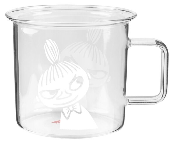 Muurla Skleněný hrnek Little My 0,35l, bílo-čirý