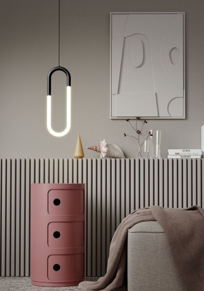 Redo 01-3184 - LED Lustr na lanku LATIUM LED/9W/230V černá