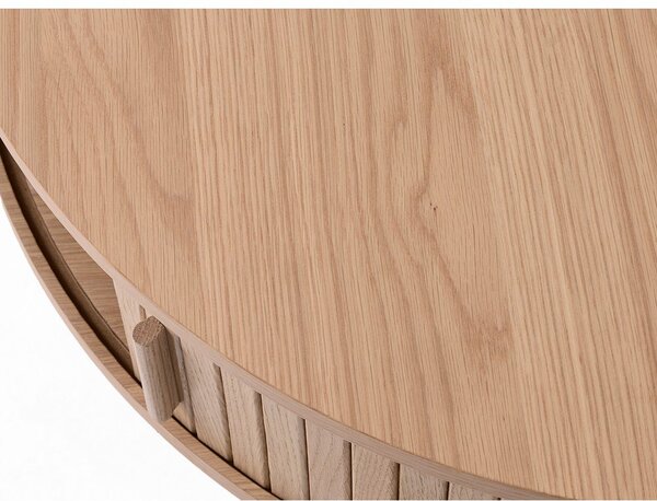 Kulatý konferenční stolek v dekoru dubu ve světle přírodní barvě ø 85 cm Meta – Unique Furniture