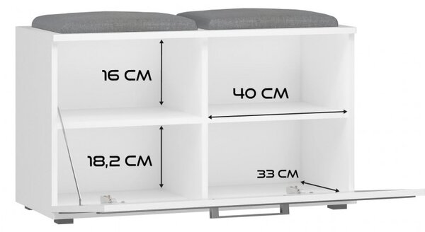 Botník se sedákem JOOSEP - matná bílá