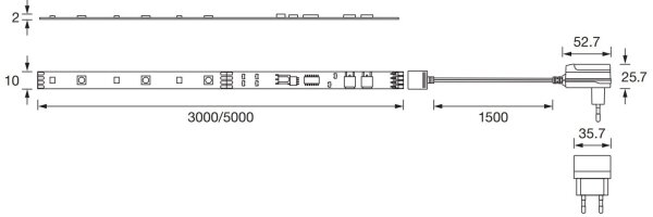 Ledvance - LED RGBW Stmívatelný pásek FLEX 3m LED/10W/230V + DO