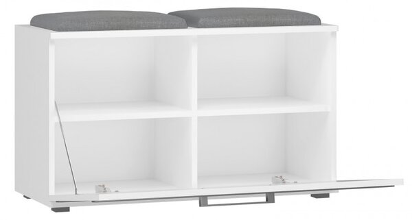 Botník se sedákem JOOSEP - matná bílá