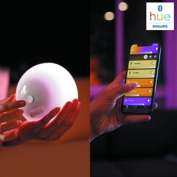 PHILIPS HUE Hue Bluetooth LED White and Color Ambiance Přenosná lampička Philips Go 76020/31/P7 bílá 2000K-6500K RGB
