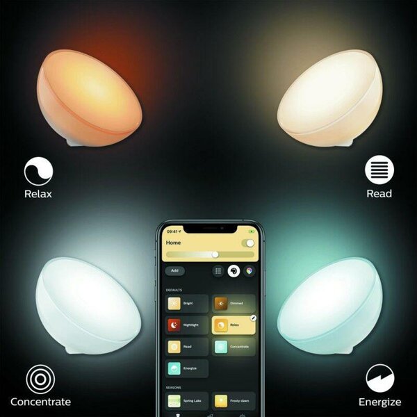 PHILIPS HUE Hue Bluetooth LED White and Color Ambiance Přenosná lampička Philips Go 76020/31/P7 bílá 2000K-6500K RGB