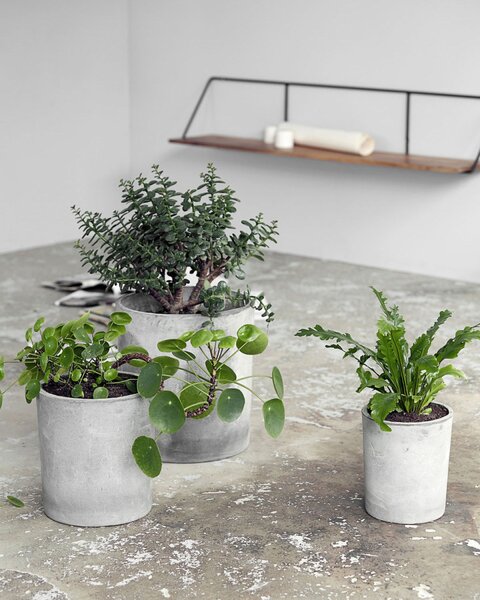 Betonové květináče Ave Light Grey - set 3 ks House Doctor