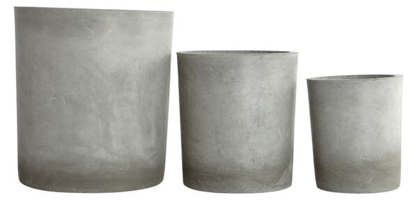 Betonové květináče Ave Light Grey - set 3 ks House Doctor