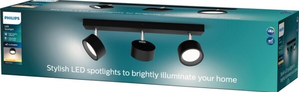 Philips - LED Bodové svítidlo BRACIA 3xLED/5,5W/230V černá