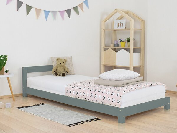 Dětská jednolůžková postel s čelem DREAMY Rozměr: 90x180 cm, Zvolte barvu hranolů: Šalvějová zelená, Zvolte barvu ploch: Šalvějová zelená