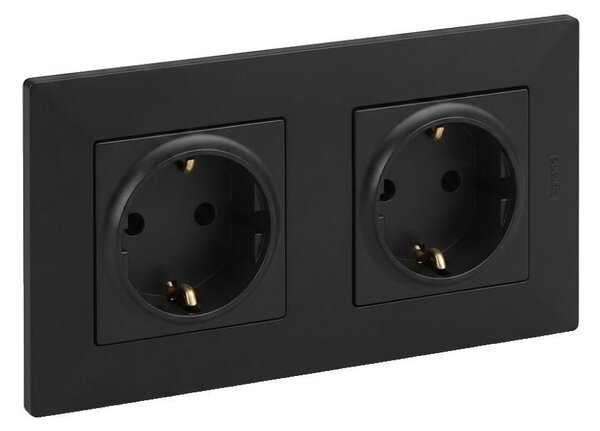 Legrand - Dvojitá zásuvka domovní SCHUKO NILOE STEP 250V černá
