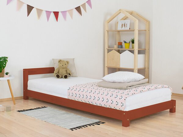 Benlemi Dětská jednolůžková postel s čelem DREAMY Rozměr: 80x160 cm, Zvolte barvu hranolů: Cihlová, Zvolte barvu ploch: Cihlová
