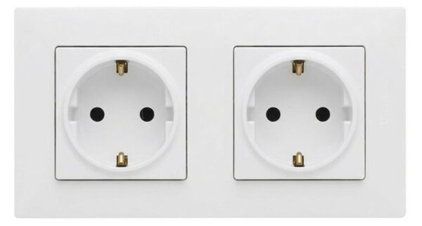 Legrand - Dvojitá zásuvka domovní SCHUKO s rámečkem NILOE STEP 250V bílá