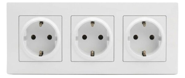 Legrand - Trojitá zásuvka domovní SCHUKO s rámečkem NILOE STEP 250V bílá
