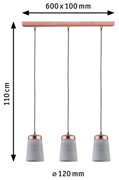 Paulmann 79626 - 3xE27/20W Lustr na lanku NEORDIC STIG 230V