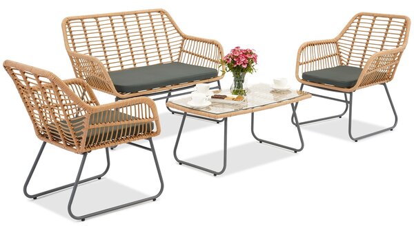 Kreta Garden Point béžový technorattanový zahradní nábytek
