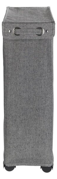 Koš na prádlo s víkem a kolečky, úzká textilní nádoba - 43 l, 60 x 18,5 x 40 cm, WENKO