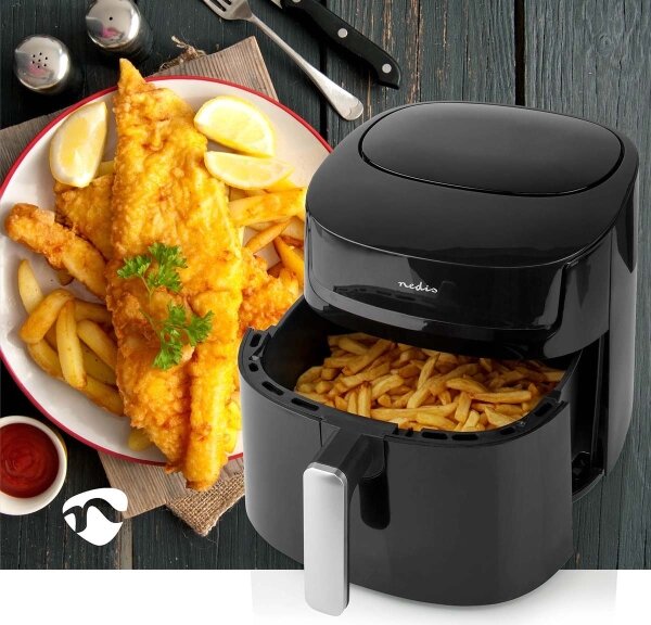 Nedis KAAF170BK - Horkovzdušná fritéza 7,2 l 1800W/230V/240 min