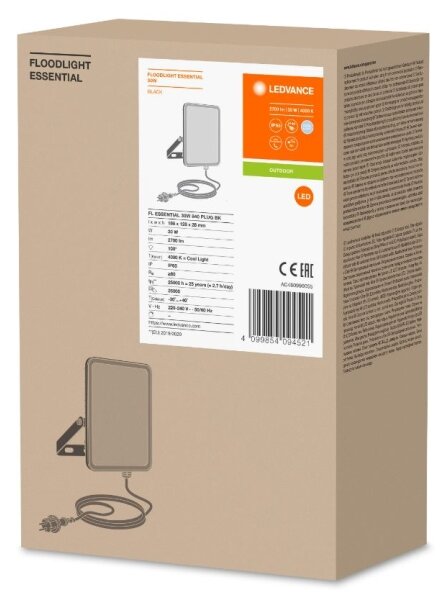 Ledvance - LED Venkovní reflektor FLOODLIGHT ESSENTIAL LED/30W/230V IP65