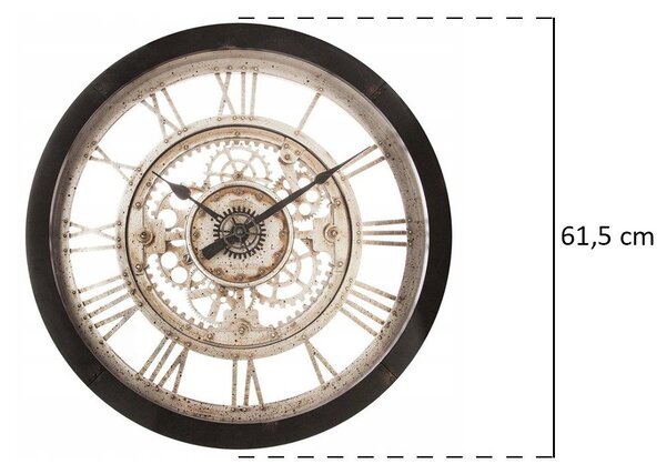Nástěnné hodiny mechanizmus, průmyslový styl, Atmosphera Créateur d'intérieur O61,5 cm
