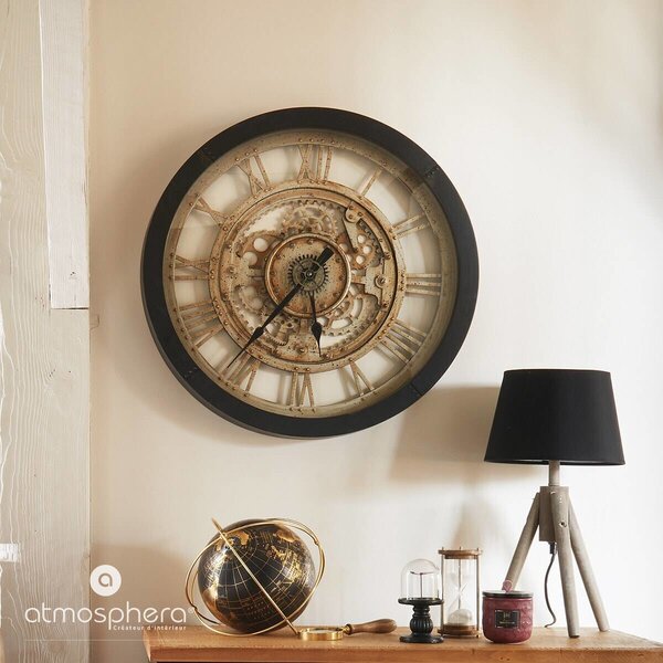Nástěnné hodiny mechanizmus, průmyslový styl, Atmosphera Créateur d'intérieur O61,5 cm