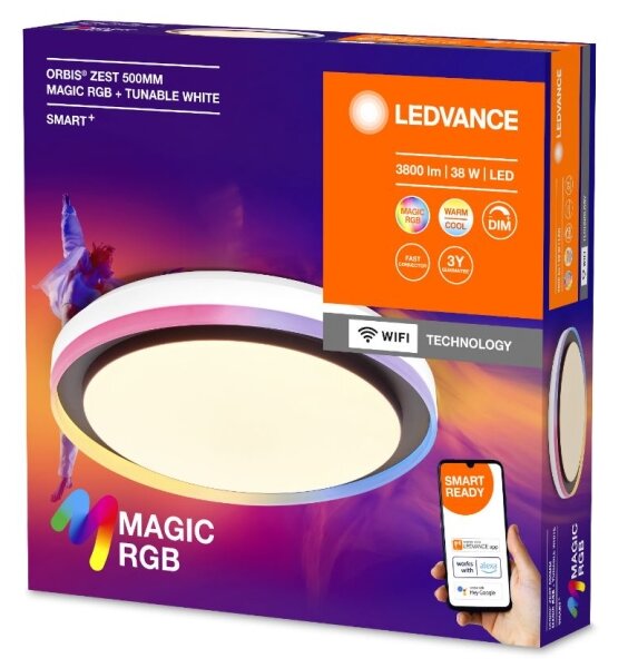 Ledvance - LED RGBW Stmívatelné stropní svítidlo SMART+ MAGIC LED/38W/230V Wi-Fi