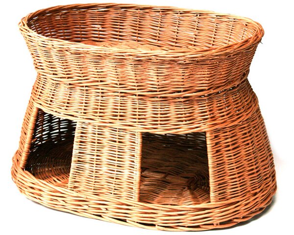Domek proutěný pro zvířata dva vchody Dom V. š.70 x hl.45 x v.50(cm)