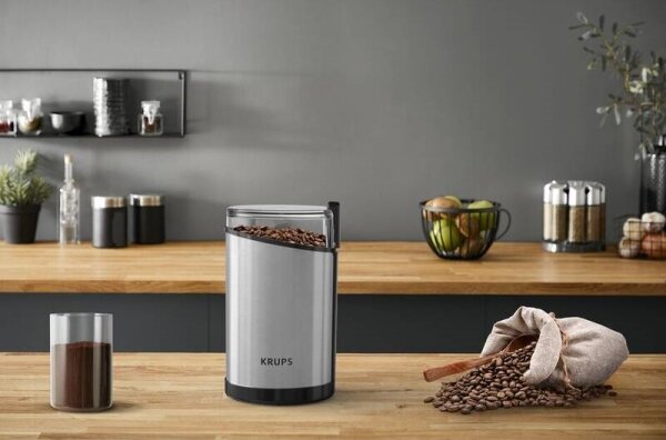 Krups - Elektrický mlýnek na kávu 85g FAST-TOUCH 200W/230V chrom