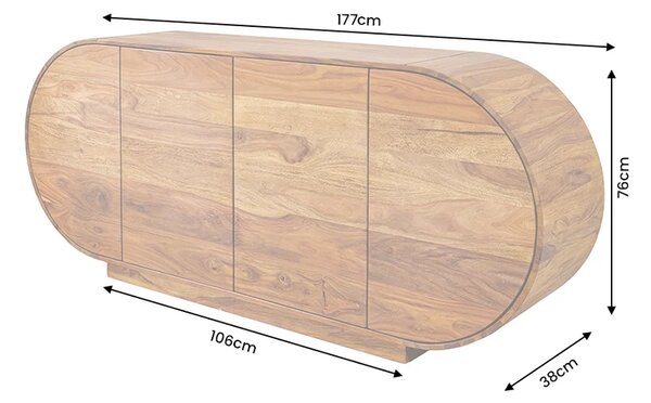 Massive home | Komoda ORGANIKO 180cm oválný masiv palisandr