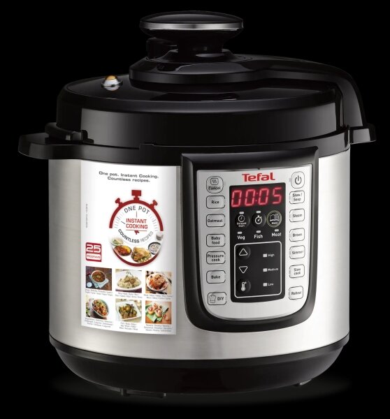 Tefal - Multifunkční el. tlakový hrnec ALL IN ONE POT 1100W/230V chrom/černá