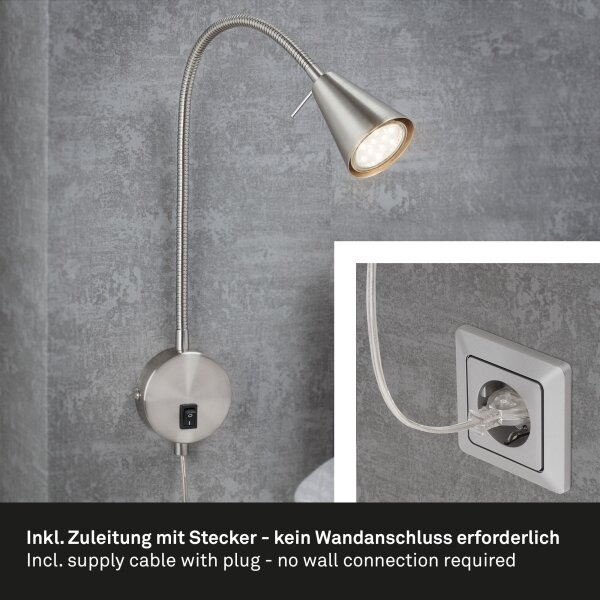 Briloner 2082-012 - LED Nástěnná lampa COMFORT LIGHT 1xGU10/5W/230V matný chrom