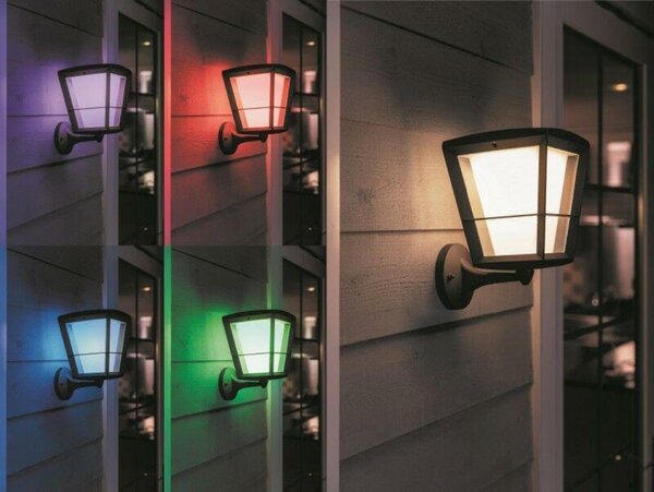 PHILIPS HUE Hue LED White and Color Ambiance Venkovní nástěnné svítidlo Philips Econic 17439/30/P7 černé 2200K-6500K RGB