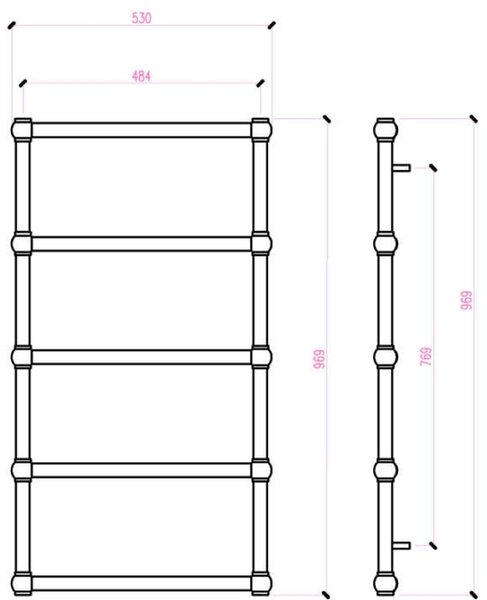 Imers Awena koupelnový radiátor designově 120x53 cm černá G00353012005