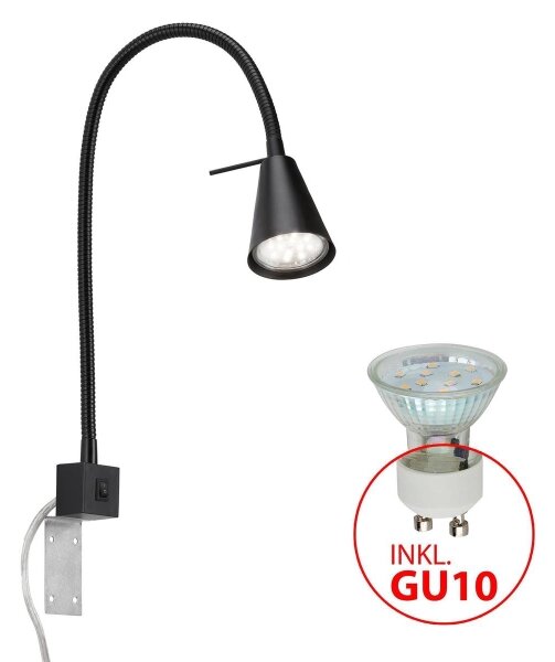 Briloner 2080-015 - LED Nástěnná lampa COMFORT LIGHT 1xGU10/5W/230V černá