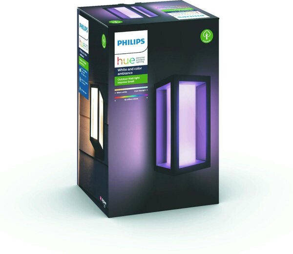PHILIPS HUE Hue LED White and Color Ambiance Venkovní nástěnné svítidlo Philips Impress 17429/30/P7 černé 2200K-6500K RGB